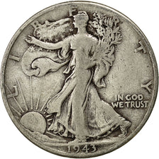 Moneta, Stati Uniti, Walking Liberty Half Dollar, Half Dollar, 1943, U.S. Mint