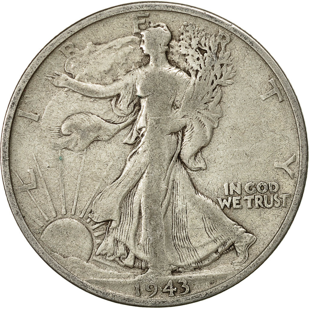 Moneta, Stati Uniti, Walking Liberty Half Dollar, Half Dollar, 1943, U.S. Mint