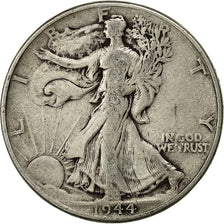 Coin, United States, Walking Liberty Half Dollar, Half Dollar, 1944, U.S. Mint