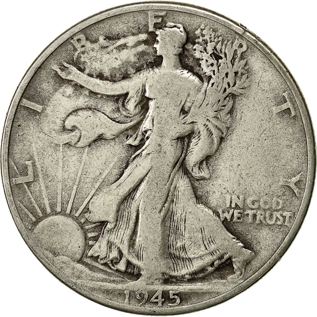 United States, Walking Liberty Half Dollar, Half Dollar, 1945, U.S. Mint