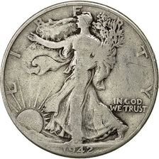 Coin, United States, Walking Liberty Half Dollar, Half Dollar, 1942, U.S. Mint