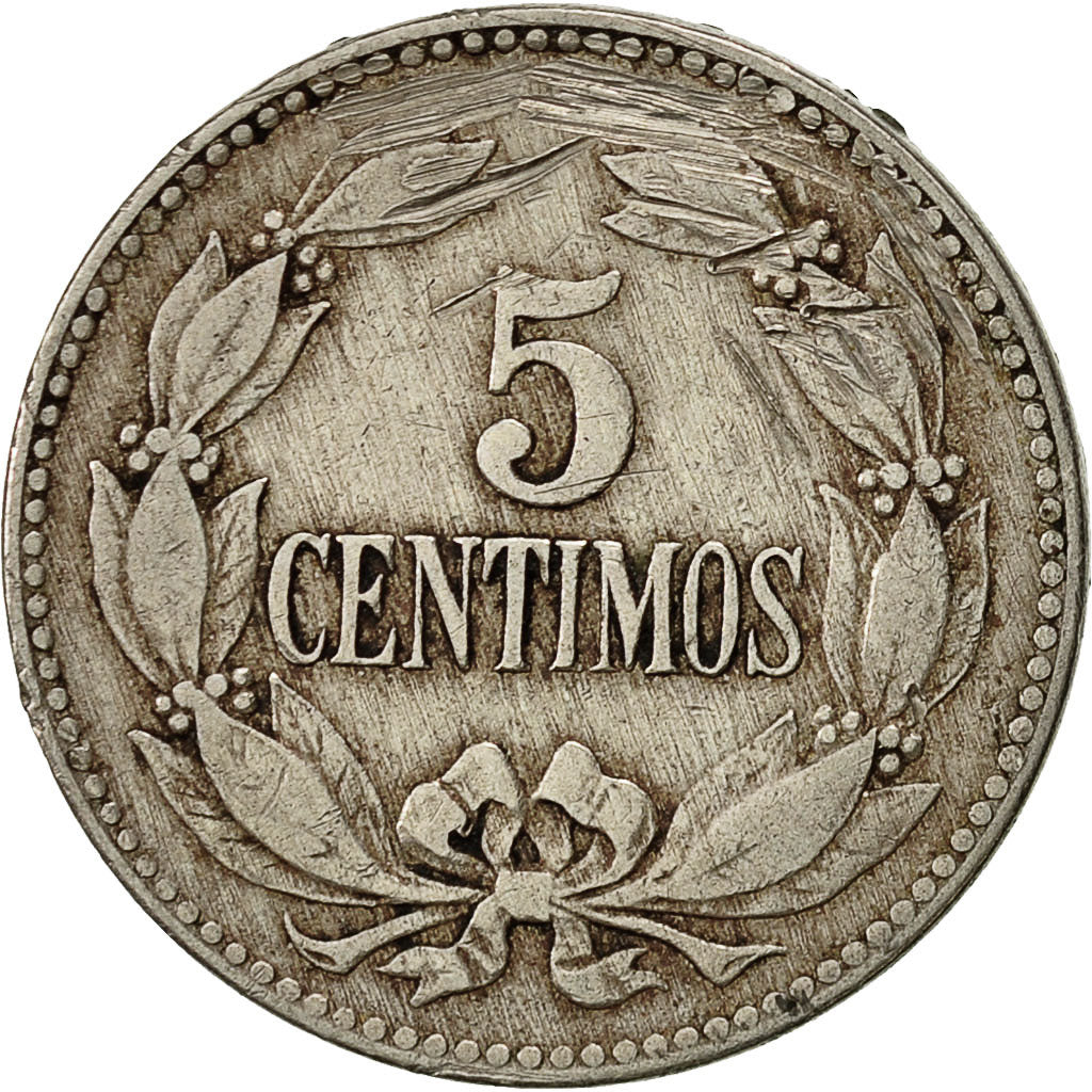 Moneda, Venezuela, 5 Centimos, 1927, MBC, Cobre - níquel, KM:27