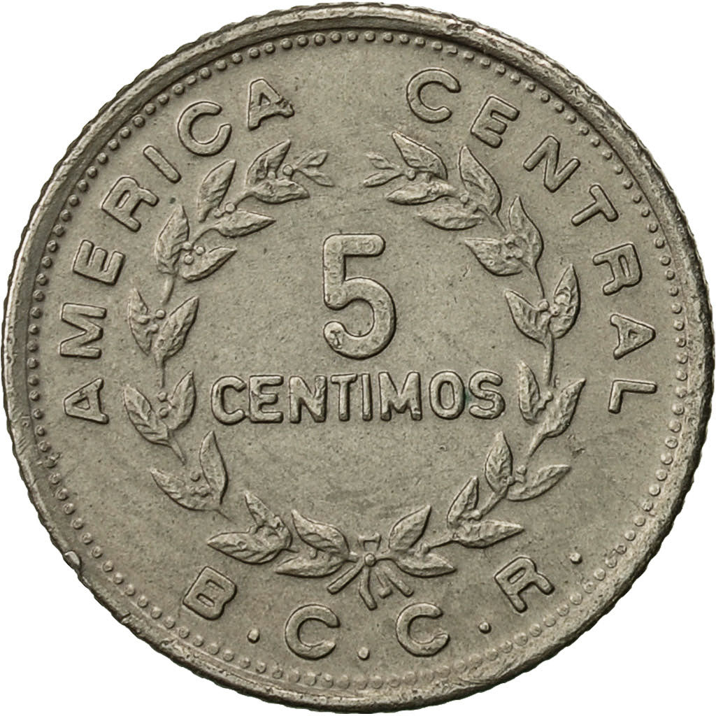 Moneta, Costa Rica, 5 Centimos, 1976, BB, Rame-nichel, KM:184.2