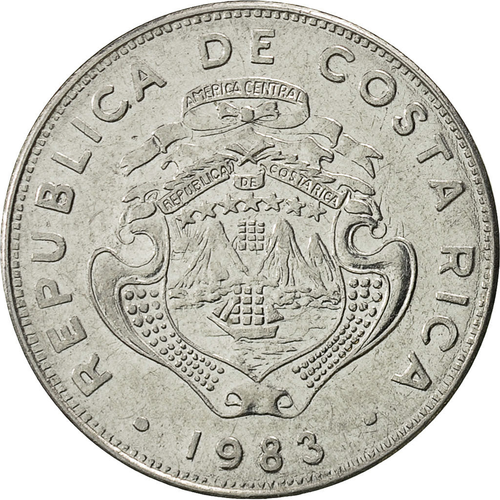 Moneda, Costa Rica, 50 Centimos, 1983, MBC+, Acero inoxidable, KM:209.1