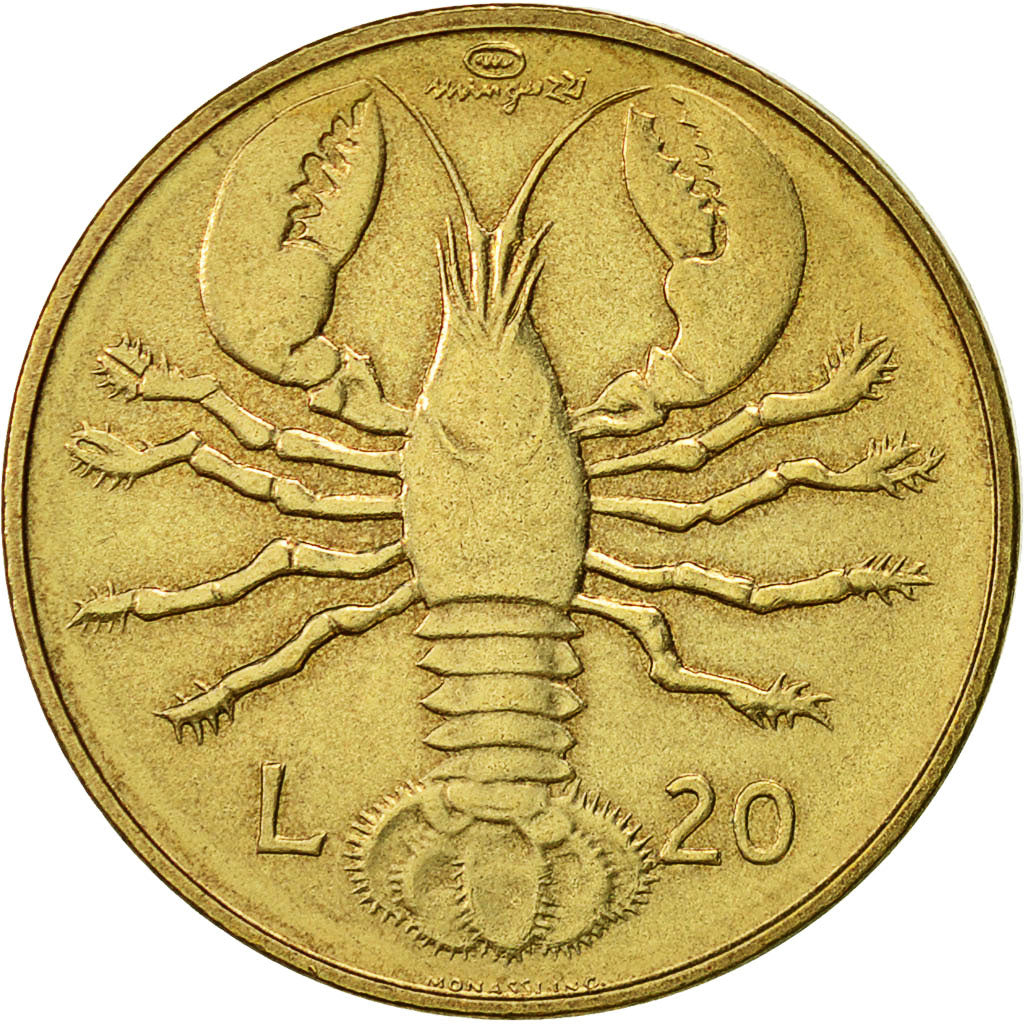 San Marino, 20 Lire, 1974, Rome, SPL-, Alluminio-bronzo, KM:34