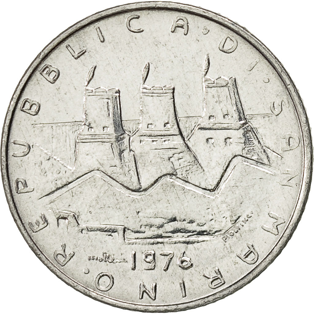 Moneta, San Marino, 2 Lire, 1976, Rome, SPL-, Alluminio, KM:52
