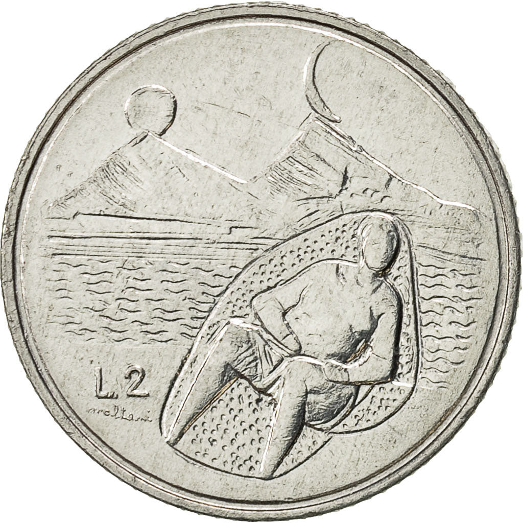 Moneta, San Marino, 2 Lire, 1976, Rome, SPL-, Alluminio, KM:52