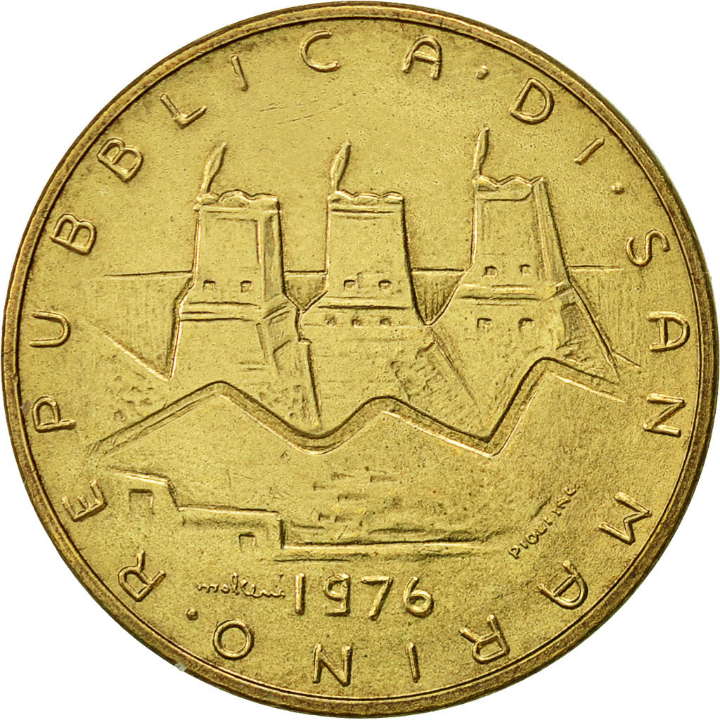 Moneda, San Marino, 20 Lire, 1976, Rome, EBC, Aluminio - bronce, KM:55