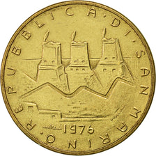 Coin, San Marino, 20 Lire, 1976, Rome, AU(55-58), Aluminum-Bronze, KM:55