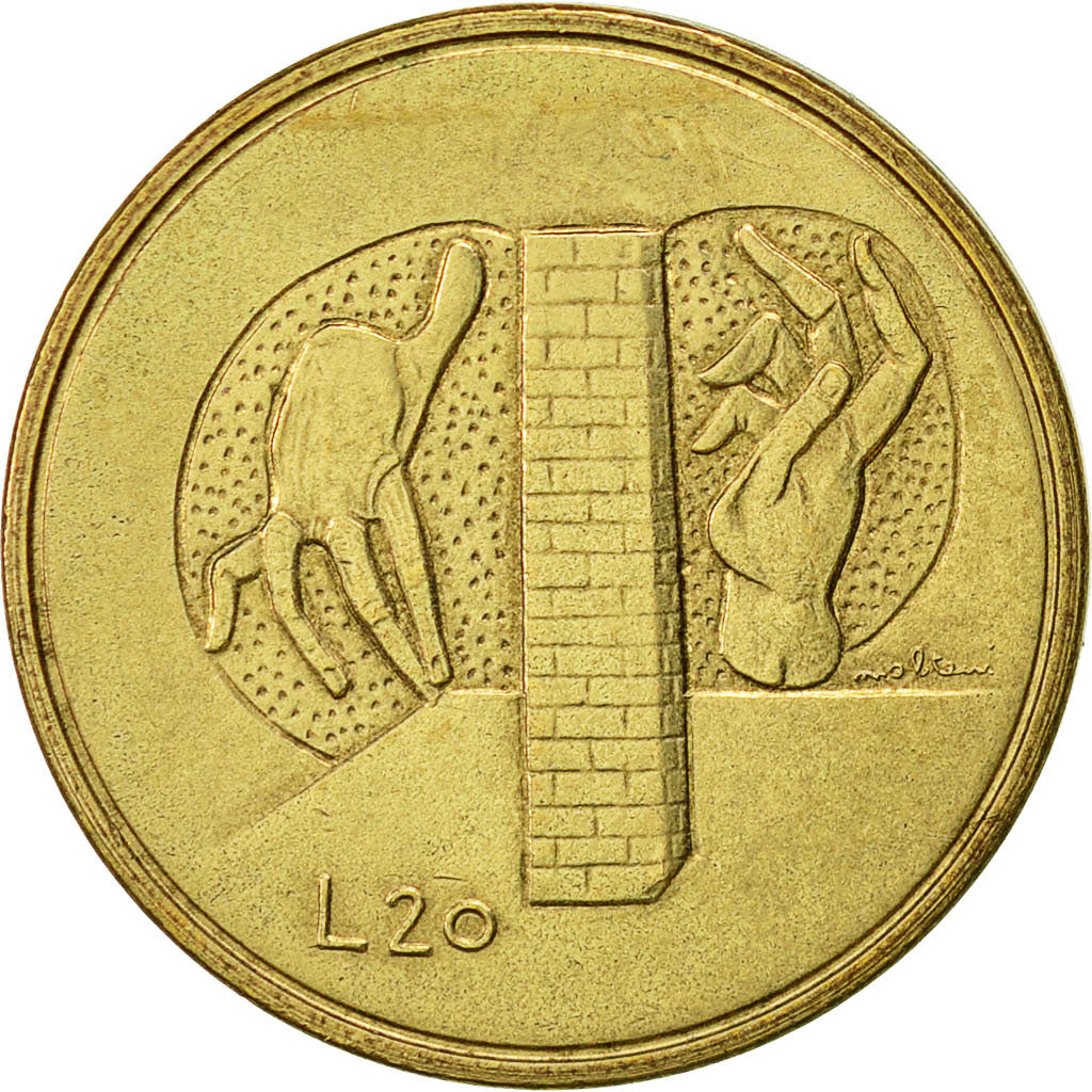 Moneda, San Marino, 20 Lire, 1976, Rome, EBC, Aluminio - bronce, KM:55