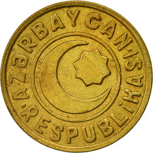 Azerbaijan, 20 Qapik, 1992, EF(40-45), Brass, KM:3
