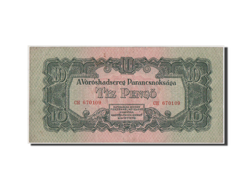 Billete, 10 Pengö, 1944, Hungría, MBC+