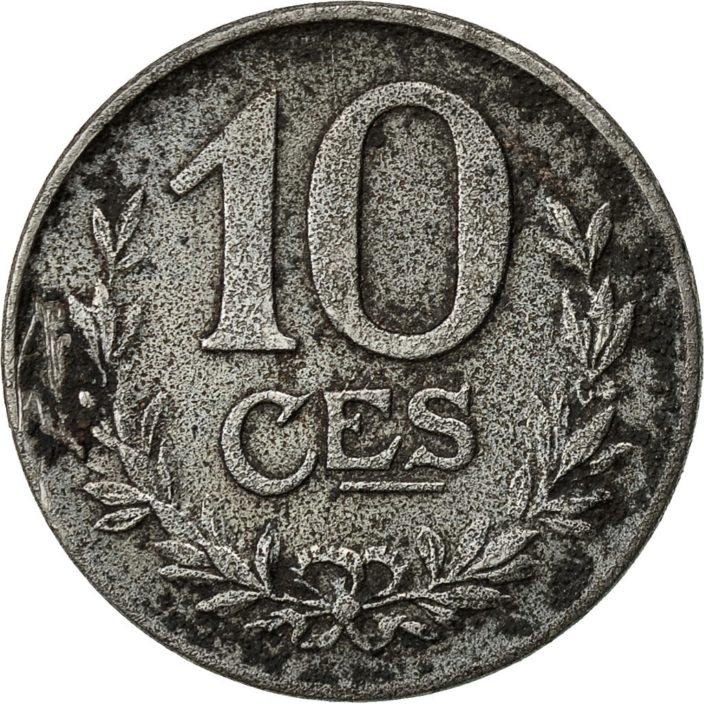 Moneta, Lussemburgo, Charlotte, 10 Centimes, 1921, BB, Ferro, KM:31