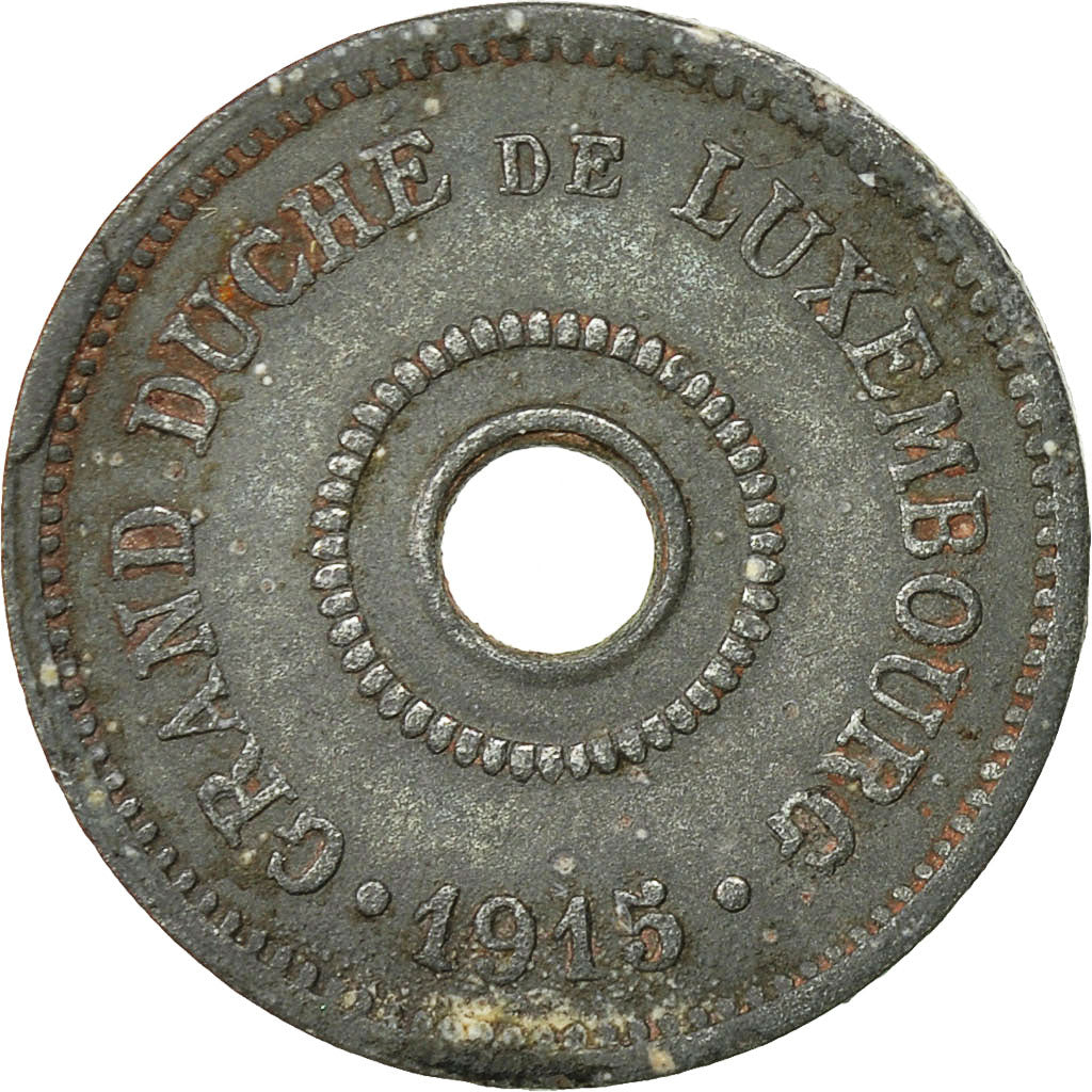 Lussemburgo, Marie Adelaide, 10 Centimes, 1915, BB, Zinco, KM:28