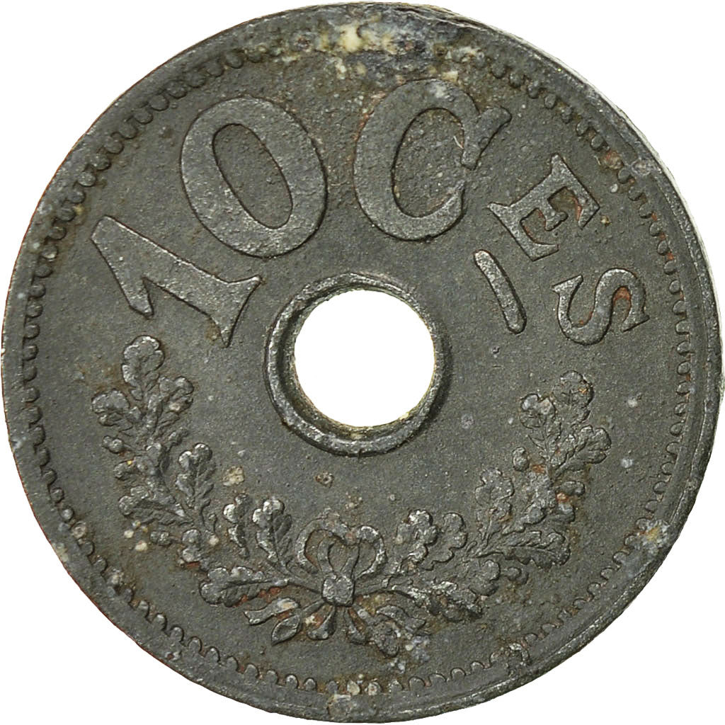 Lussemburgo, Marie Adelaide, 10 Centimes, 1915, BB, Zinco, KM:28
