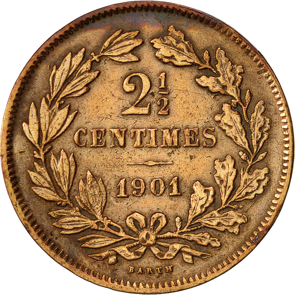 Moneta, Lussemburgo, William III, 2-1/2 Centimes, 1901, Utrecht, BB, Bronzo