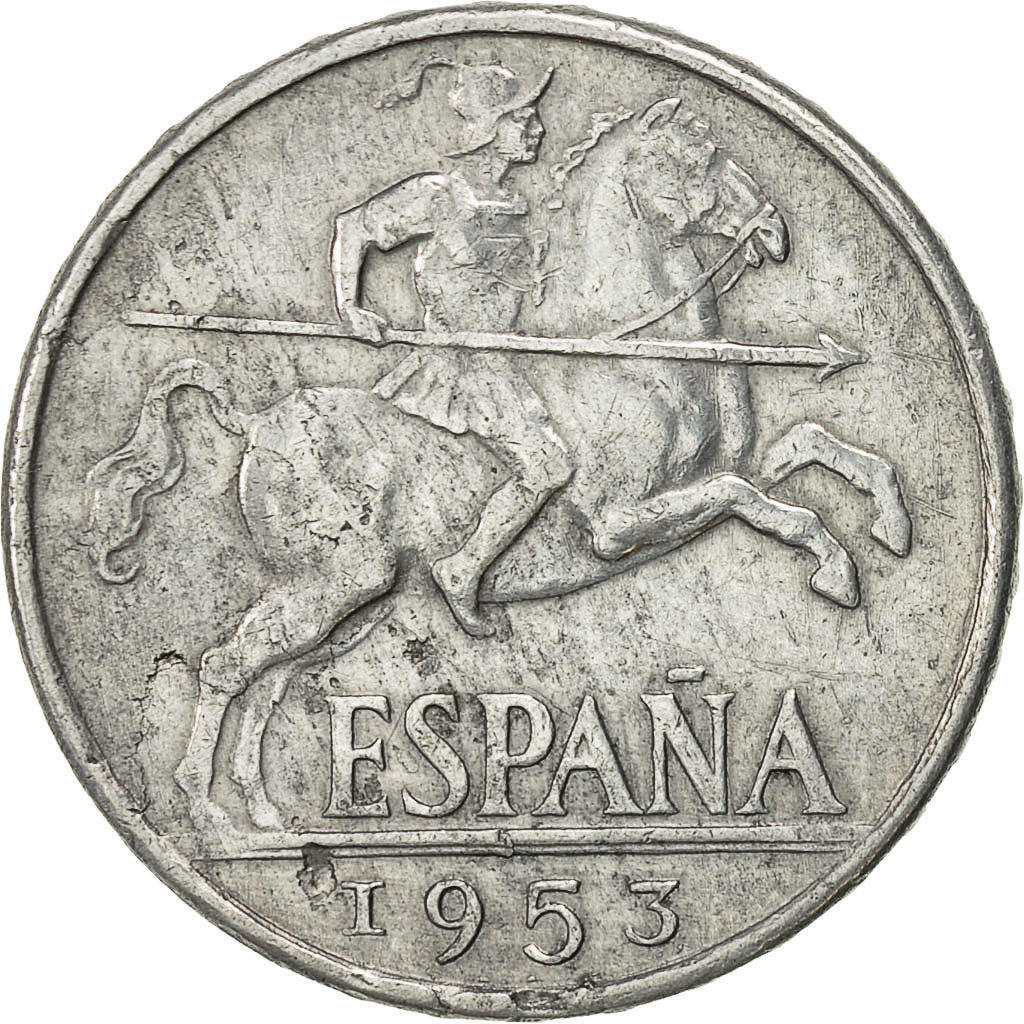 Moneda, España, 10 Centimos, 1953, MBC, Aluminio, KM:766