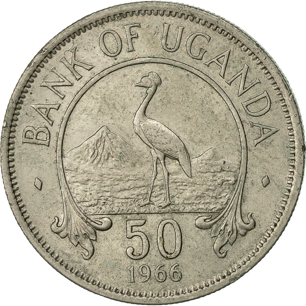 Coin, Uganda, 50 Cents, 1966, EF(40-45), Copper-nickel, KM:4