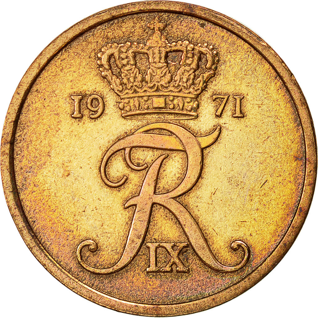 Moneta, Danimarca, Frederik IX, 5 Öre, 1971, Copenhagen, BB, Bronzo, KM:848.1