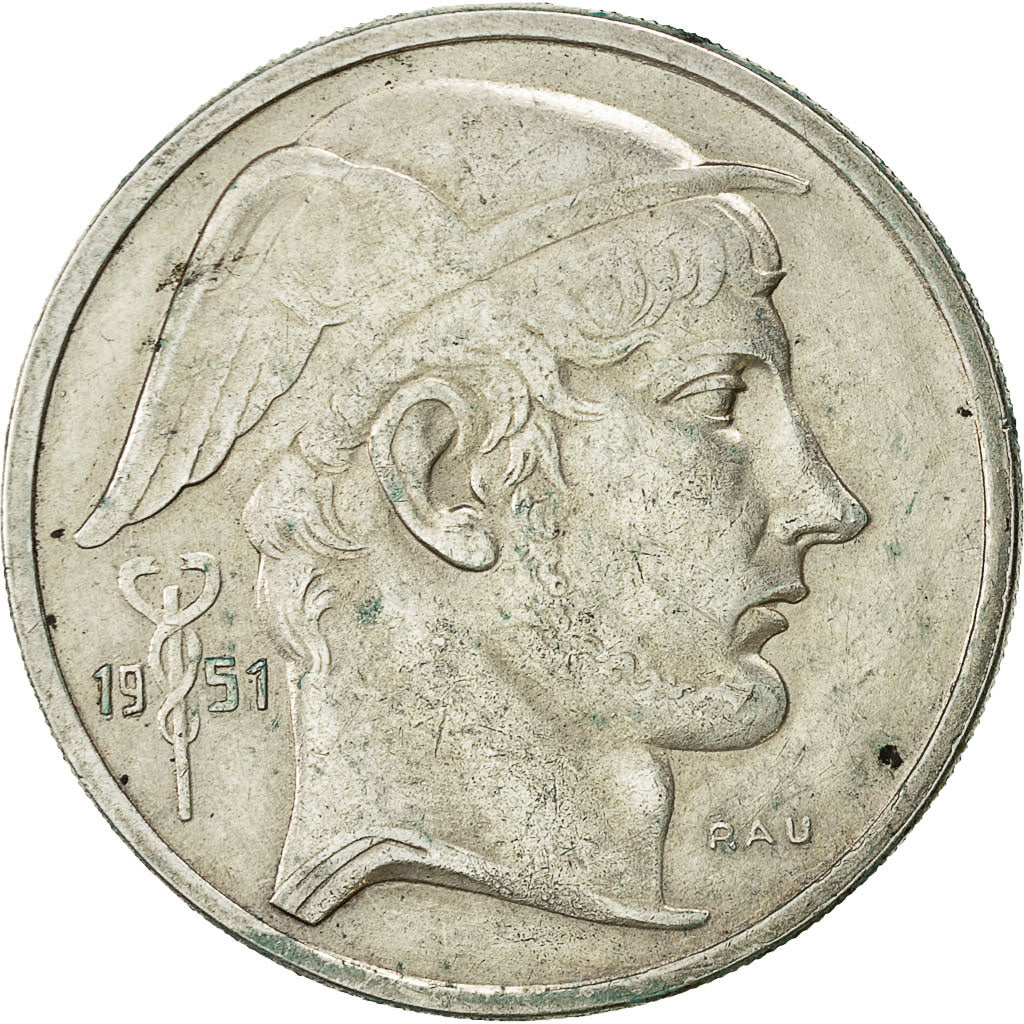 Coin, Belgium, 50 Francs, 50 Frank, 1951, AU(50-53), Silver, KM:136.1