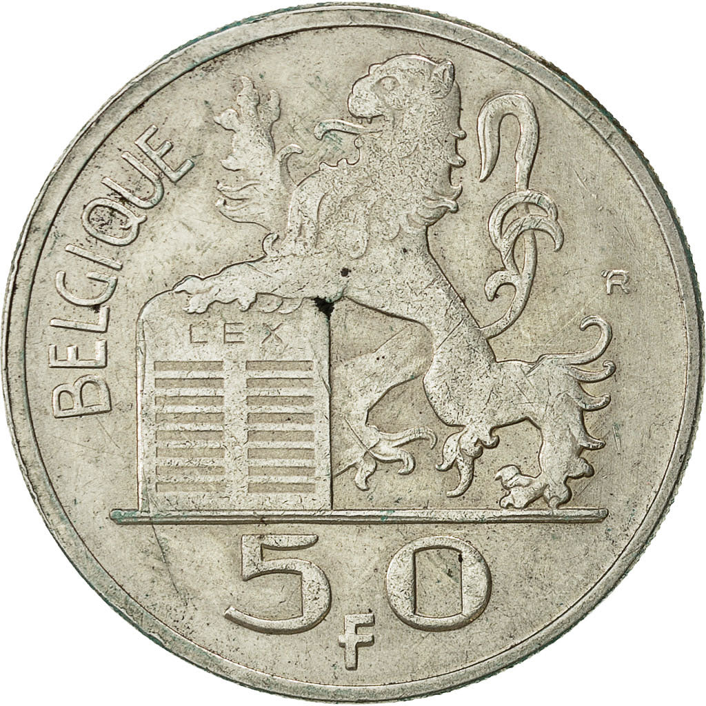 Coin, Belgium, 50 Francs, 50 Frank, 1951, AU(50-53), Silver, KM:136.1