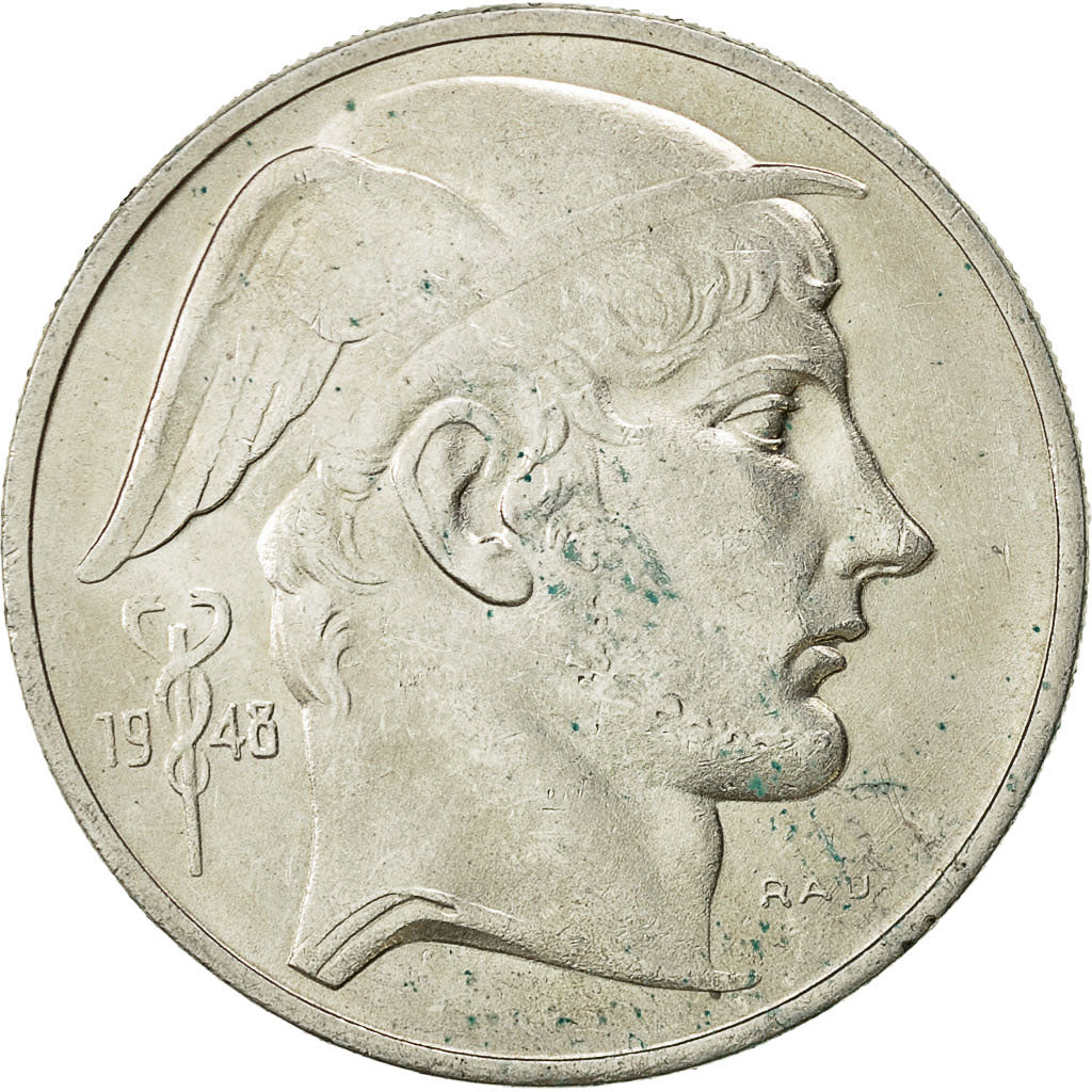 Coin, Belgium, 50 Francs, 50 Frank, 1948, AU(55-58), Silver, KM:136.1