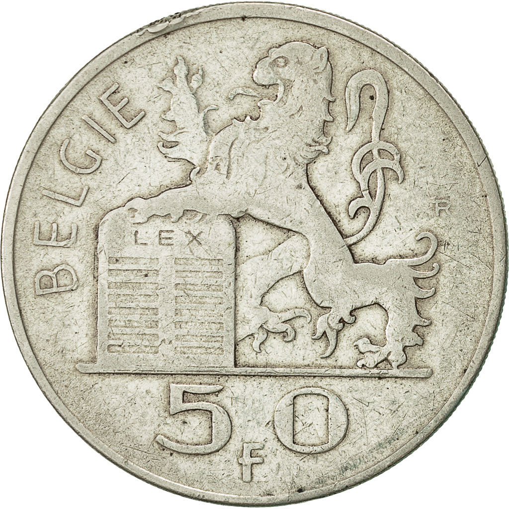 Moneta, Belgio, 50 Francs, 50 Frank, 1948, BB+, Argento, KM:137
