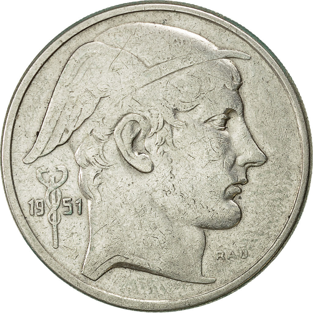 Moneta, Belgio, 50 Francs, 50 Frank, 1951, BB+, Argento, KM:137