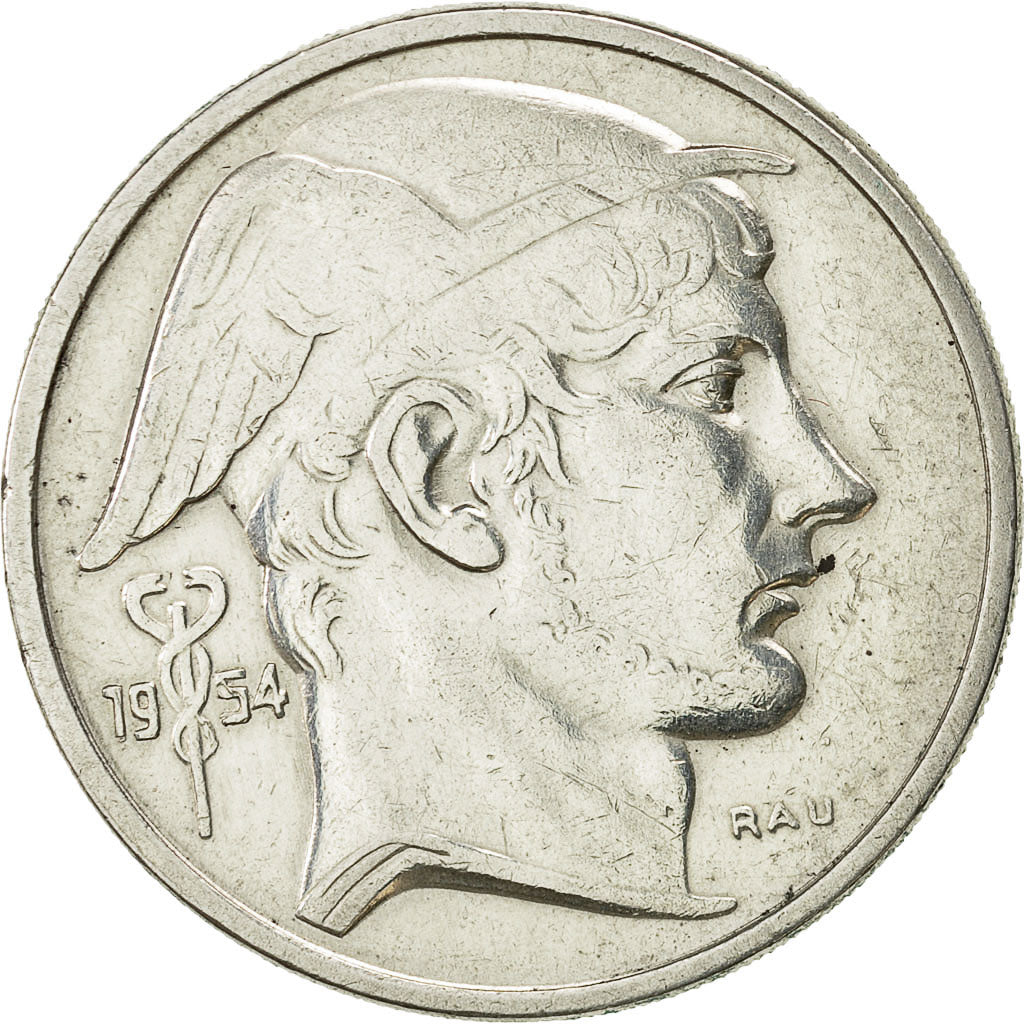 Moneda, Bélgica, 50 Francs, 50 Frank, 1954, MBC+, Plata, KM:137