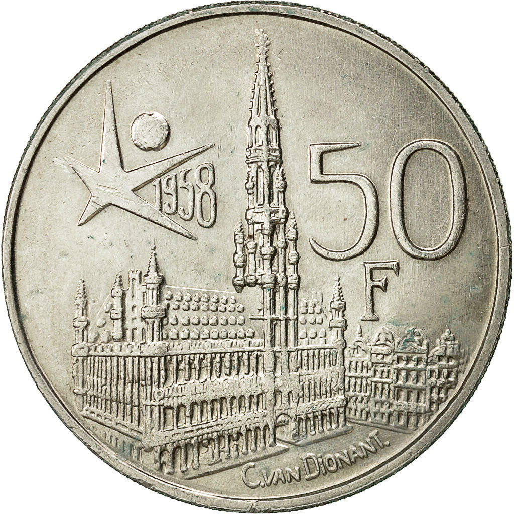 Munten, België, 50 Francs, 50 Frank, 1958, PR, Zilver, KM:150.1