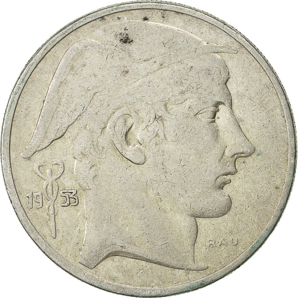 Coin, Belgium, 20 Francs, 20 Frank, 1953, EF(40-45), Silver, KM:140.1
