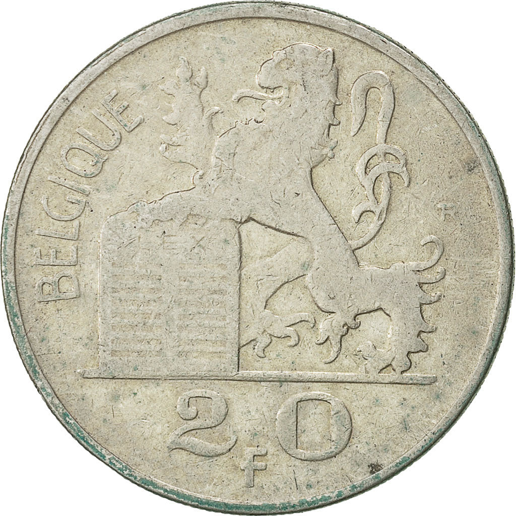 Coin, Belgium, 20 Francs, 20 Frank, 1953, EF(40-45), Silver, KM:140.1