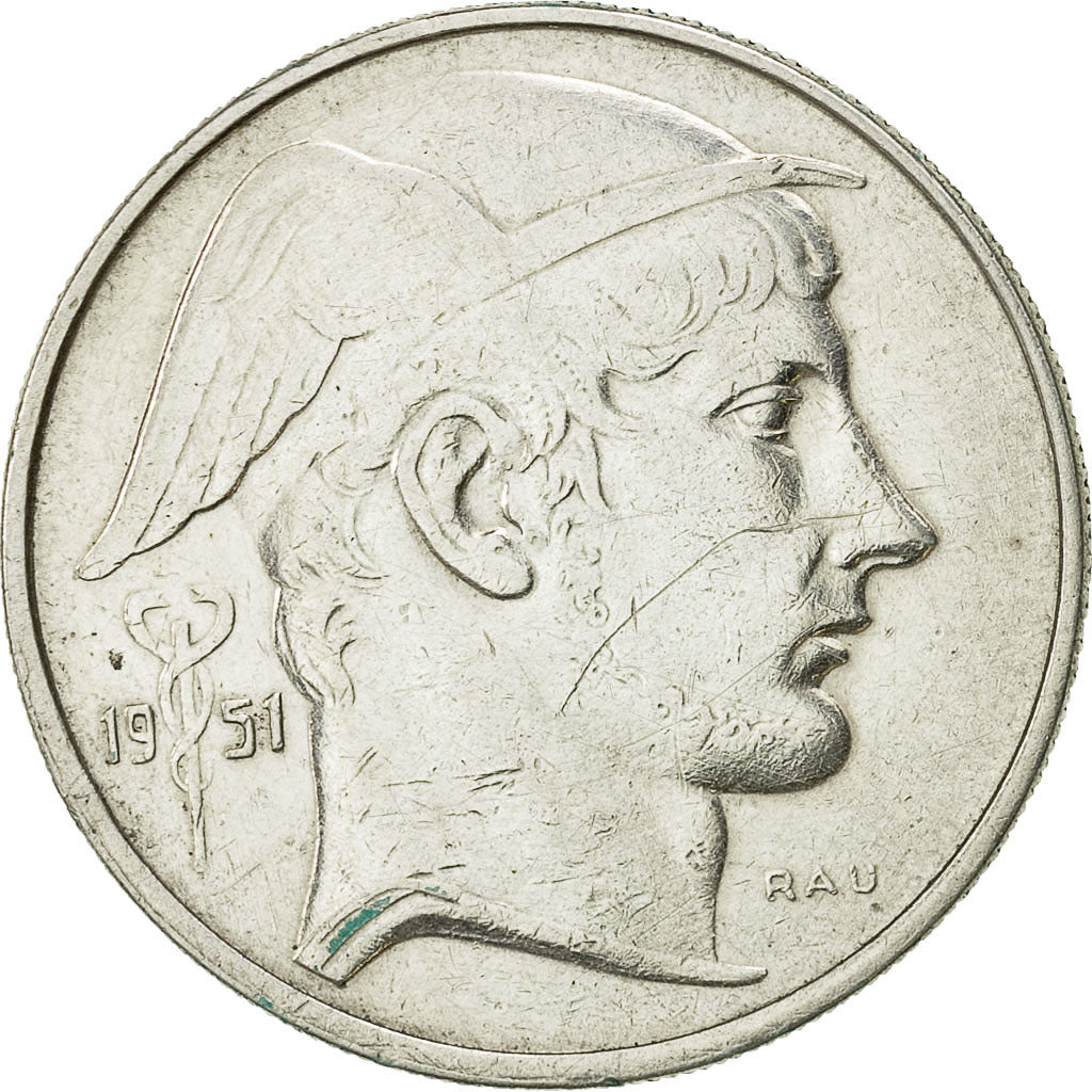 Munten, België, 20 Francs, 20 Frank, 1951, ZF+, Zilver, KM:141.1