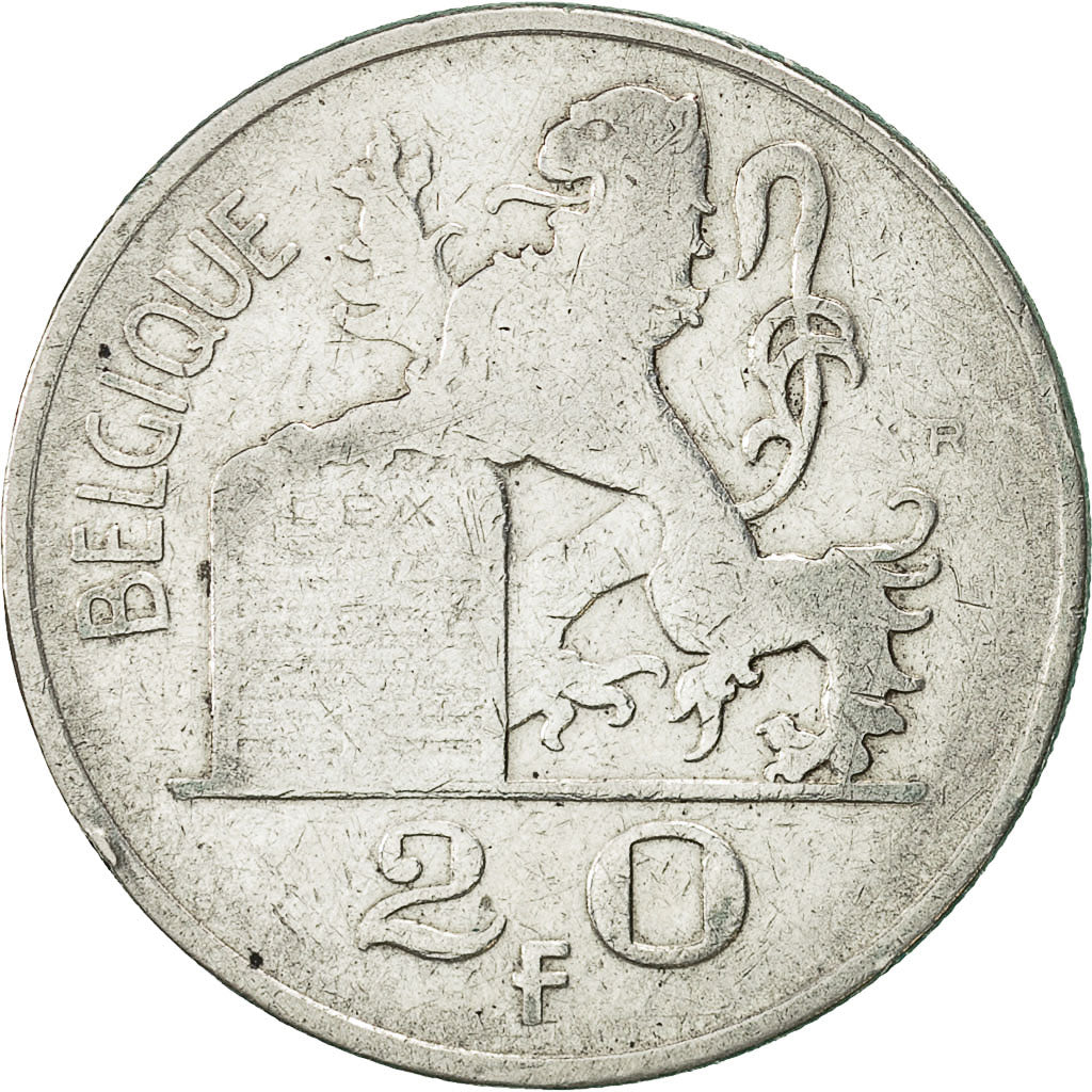 Münze, Belgien, 20 Francs, 20 Frank, 1950, SS, Silber, KM:140.1