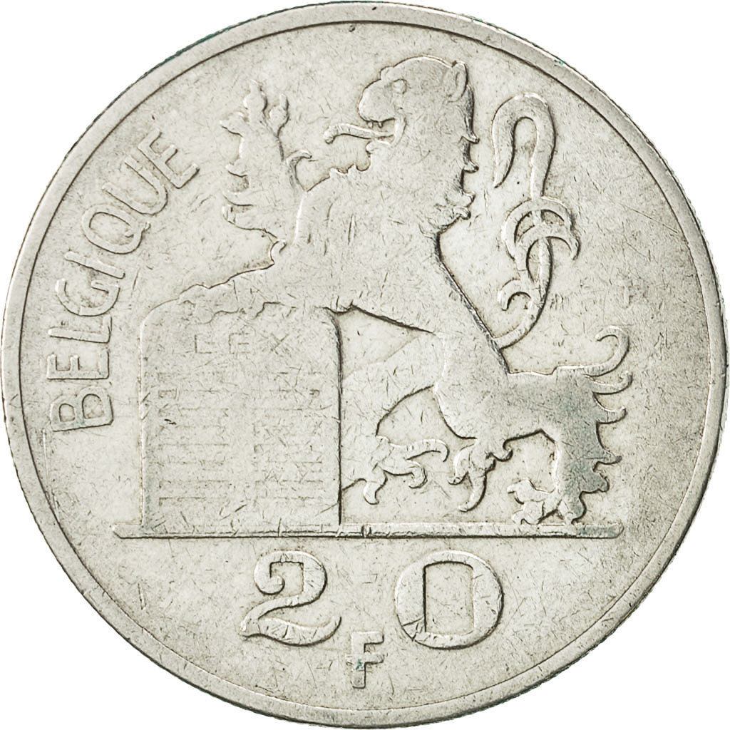 Münze, Belgien, 20 Francs, 20 Frank, 1949, SS, Silber, KM:140.1