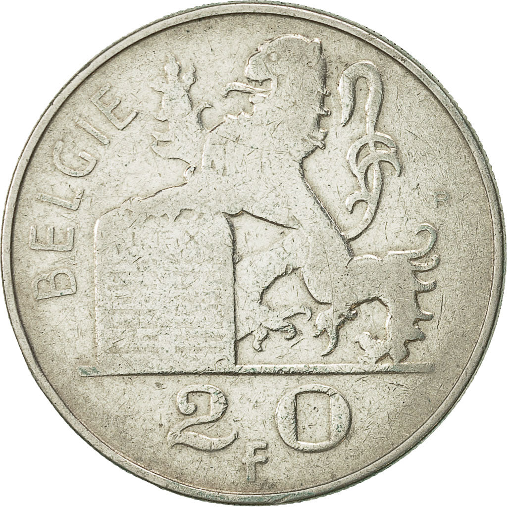 Munten, België, 20 Francs, 20 Frank, 1953, ZF, Zilver, KM:141.1
