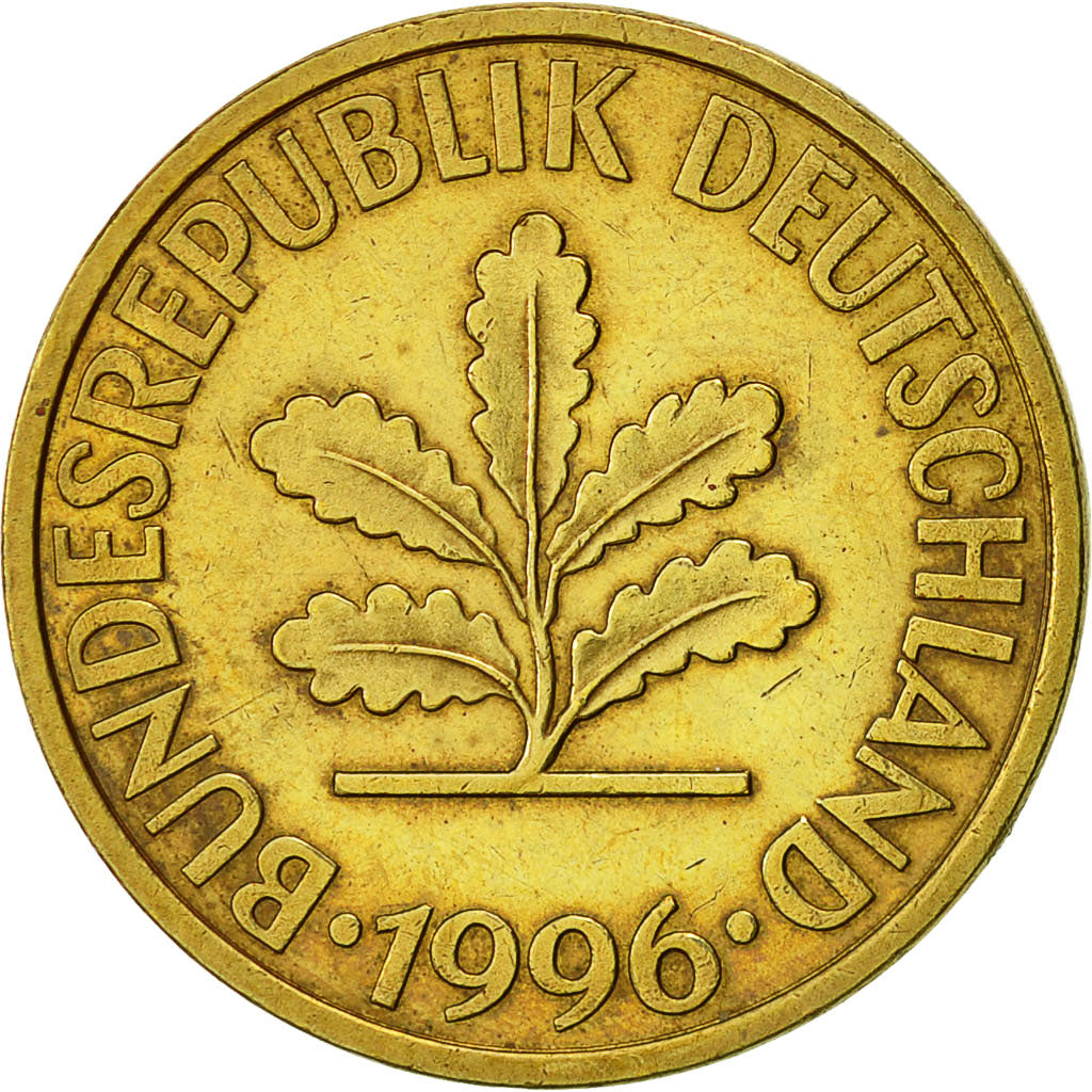 Monnaie, République fédérale allemande, 10 Pfennig, 1996, Munich, TTB, Brass