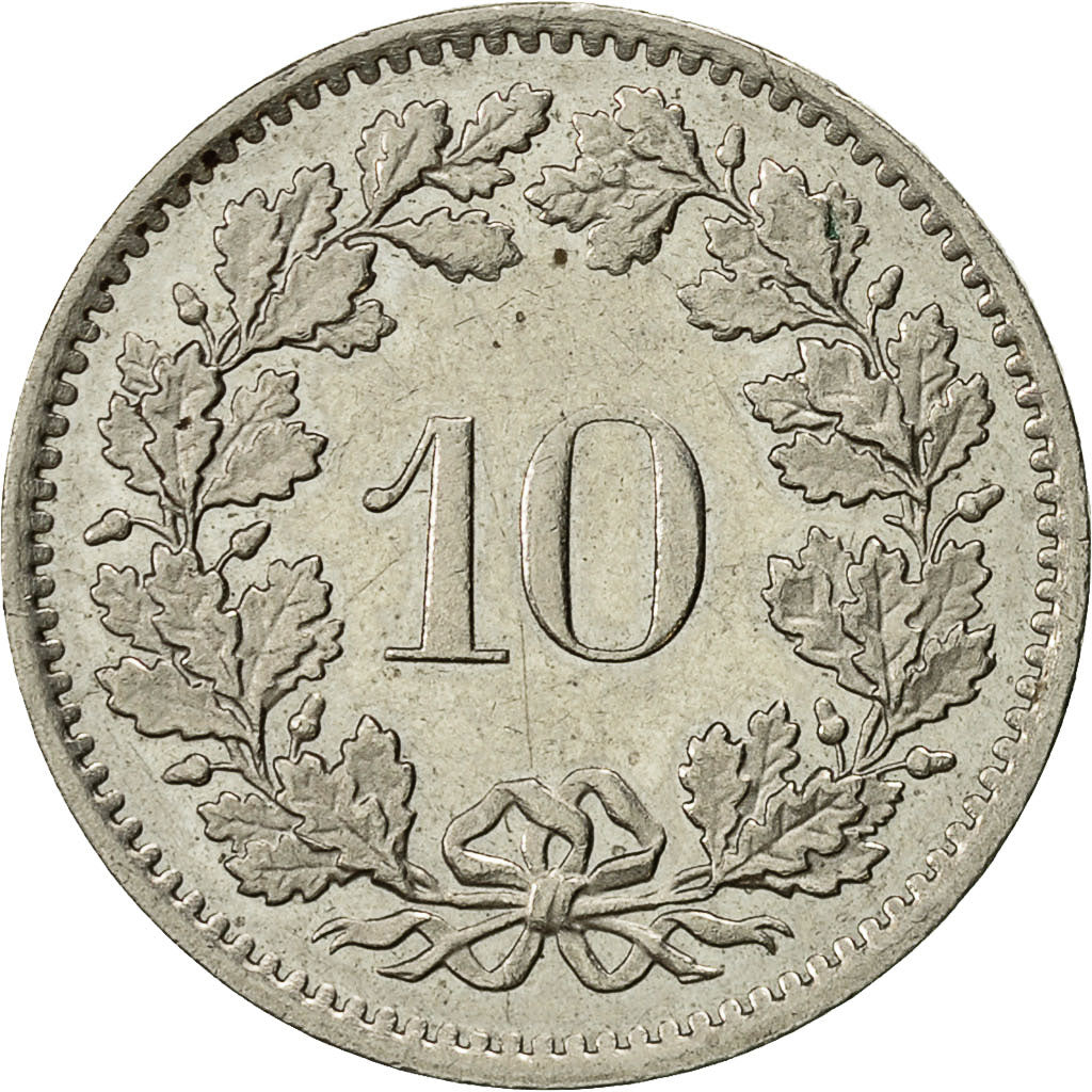 Moneta, Szwajcaria, 10 Rappen, 1981, Bern, AU(55-58), Miedź-Nikiel, KM:27