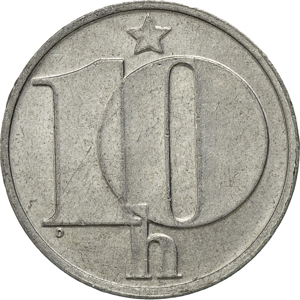 Moneta, Cecoslovacchia, 10 Haleru, 1976, BB, Alluminio, KM:80
