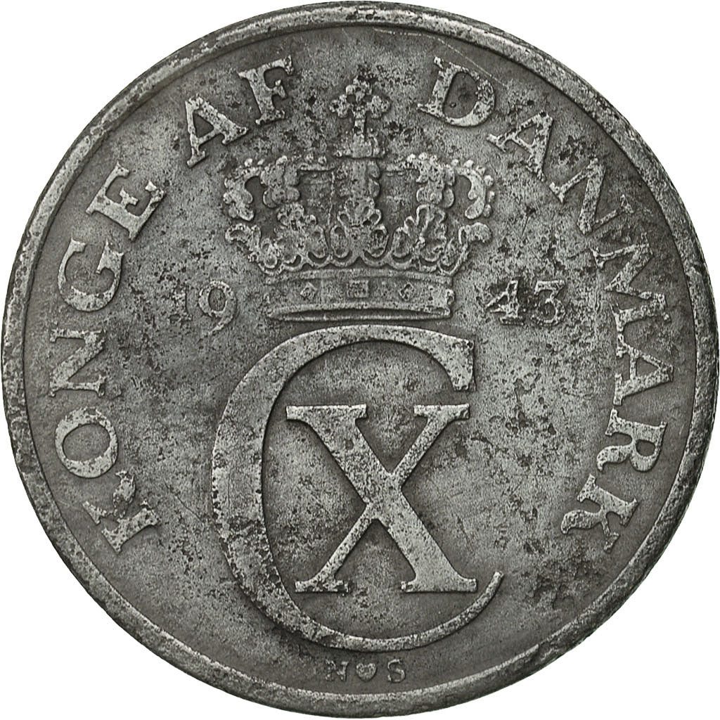 Monnaie, Danemark, Christian X, 5 Öre, 1943, Copenhagen, TB+, Zinc, KM:834a
