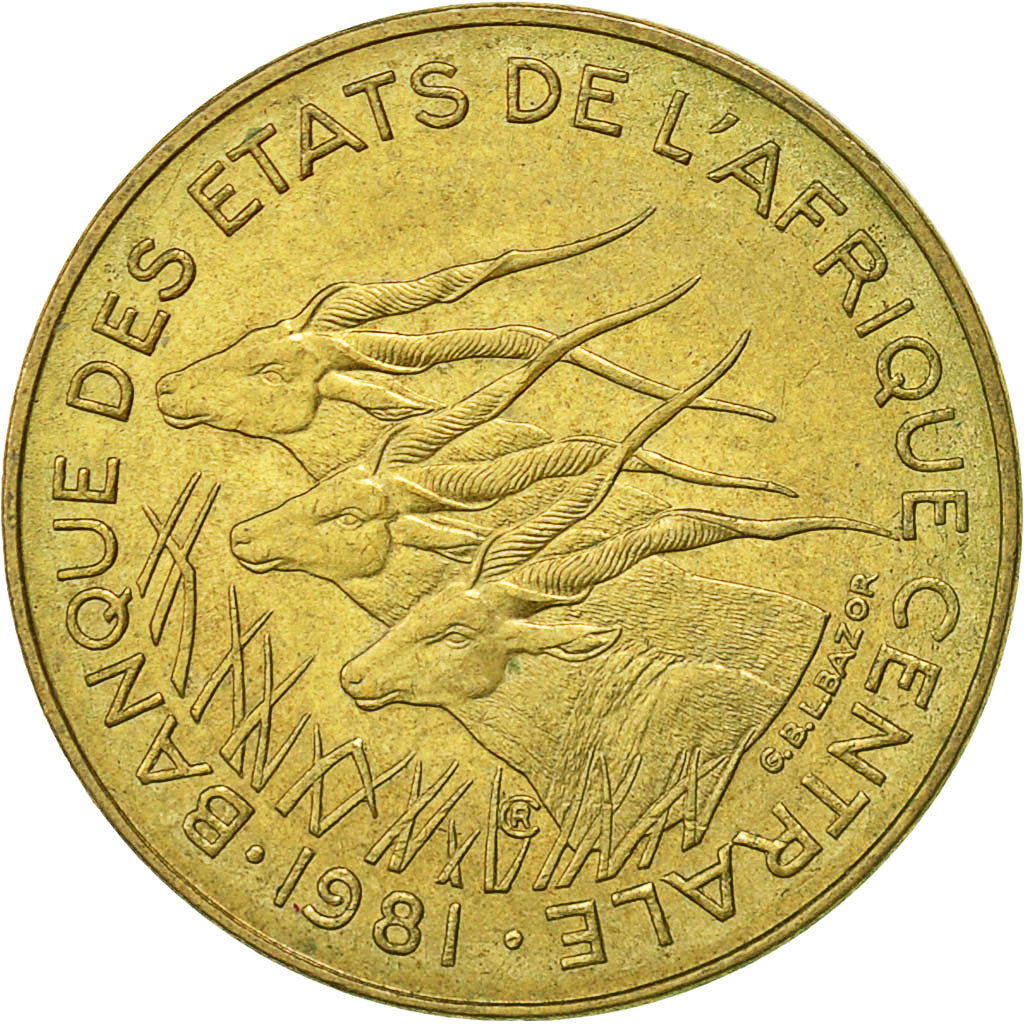Münze, Zentralafrikanische Staaten, 5 Francs, 1981, Paris, VZ, Aluminum-Bronze