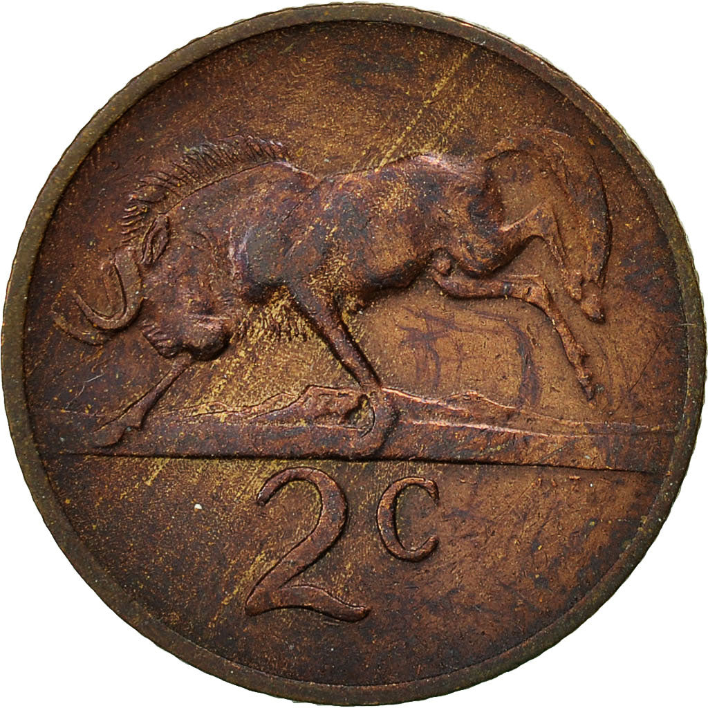 Coin, South Africa, 2 Cents, 1972, EF(40-45), Bronze, KM:83