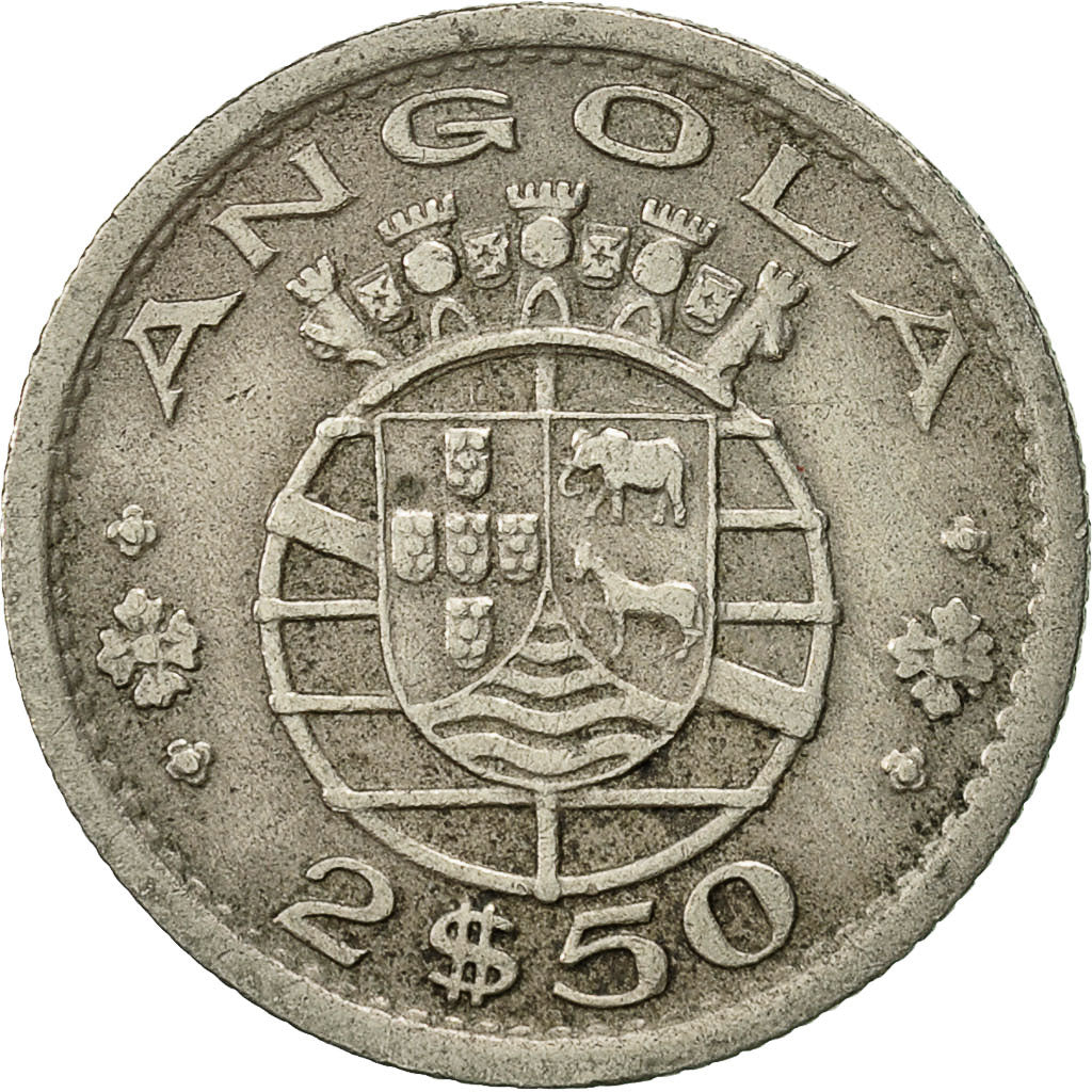 Moneta, Angola, 2-1/2 Escudos, 1956, BB, Rame-nichel, KM:77