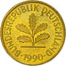 Coin, GERMANY - FEDERAL REPUBLIC, 5 Pfennig, 1990, Karlsruhe, AU(55-58), Brass