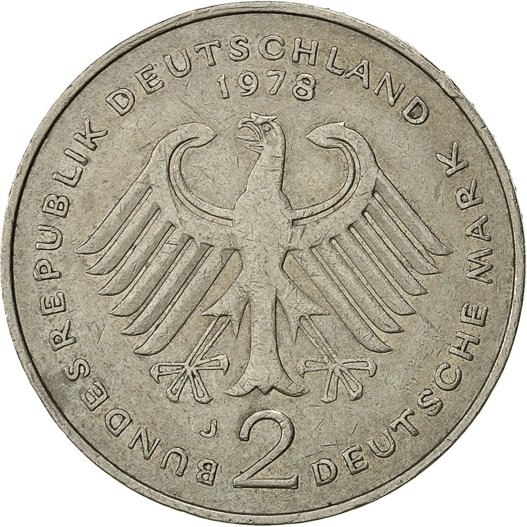 Coin, GERMANY - FEDERAL REPUBLIC, 2 Mark, 1978, Hambourg, EF(40-45)
