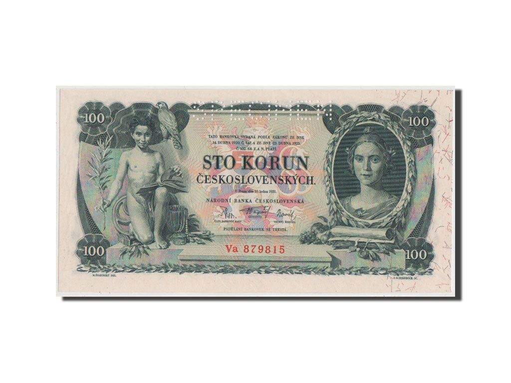 Czechoslovakia, 100 Korun, 1931, KM #23s, UNC(65-70), Va 879815