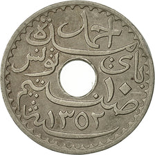 Tunisia, Ahmad Pasha Bey, 10 Centimes, 1933, Paris, EF(40-45), Nickel-Bronze