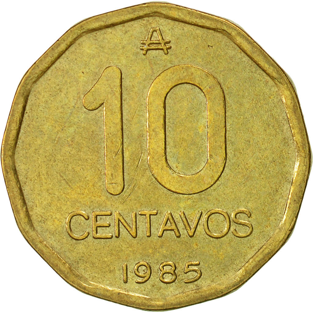 Coin, Argentina, 10 Centavos, 1985, EF(40-45), Brass, KM:98