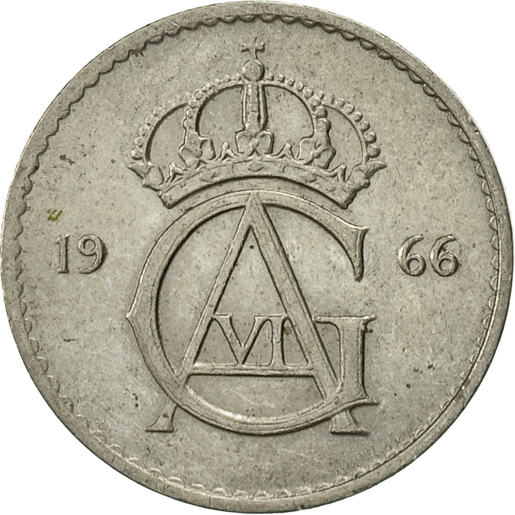 Monnaie, Suède, Gustaf VI, 10 Öre, 1966, TTB+, Copper-nickel, KM:835