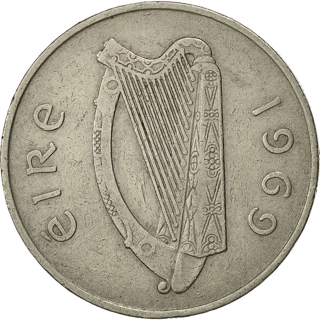 Coin, IRELAND REPUBLIC, 10 Pence, 1969, EF(40-45), Copper-nickel, KM:23